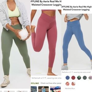SET OF 3: OFFLINE By Aerie Real Me High Waisted Crossover Legging